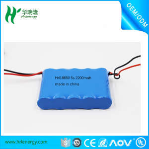 Li-ion Battery Pack 5s 18V 18650 2200mAh Rechargeable Lithium Ion Battery Pack