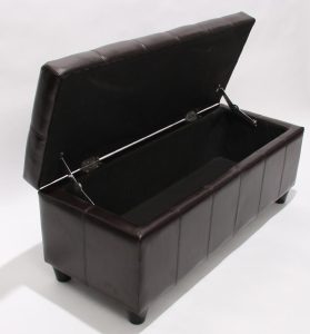 Faux Leather Bench Storage Ottoman Footstool Pouffe for Sale (FS-721)