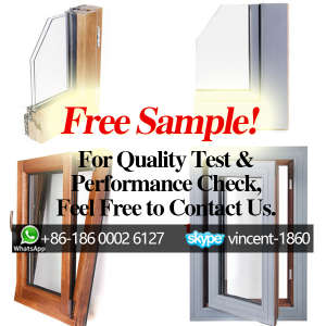 Free Sample! Wooden Window for Quality Test and Performance Check, Cut-Section of Wood Aluminum Qual